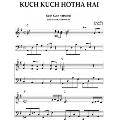 kuch kuch hota hai piano sheet music